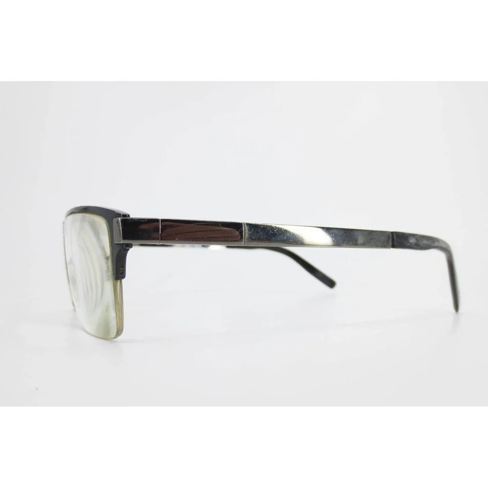 Safilo Elasta SA 1030 T7G Gunmetal Black Rectangular Rimless Eyeglasses 55mm